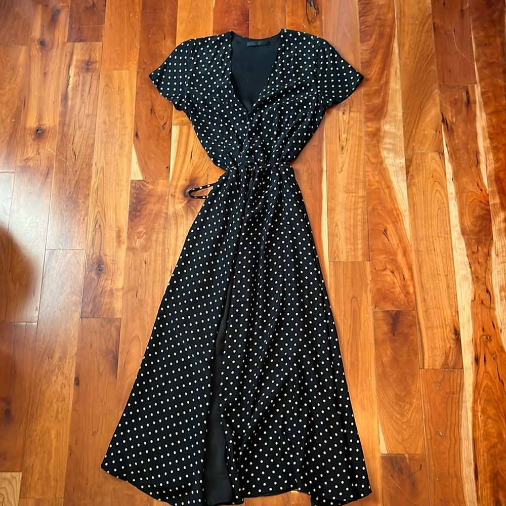 Polka dot silk dress